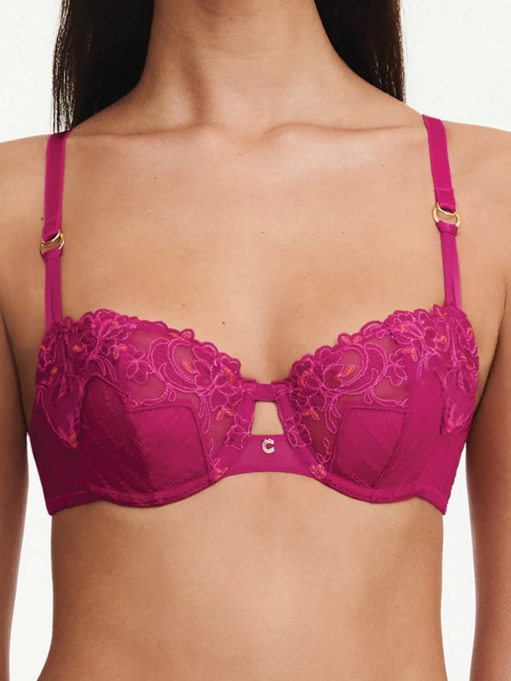 Chantelle Cabernet Sauvage Lace Unlined Demi Bra
